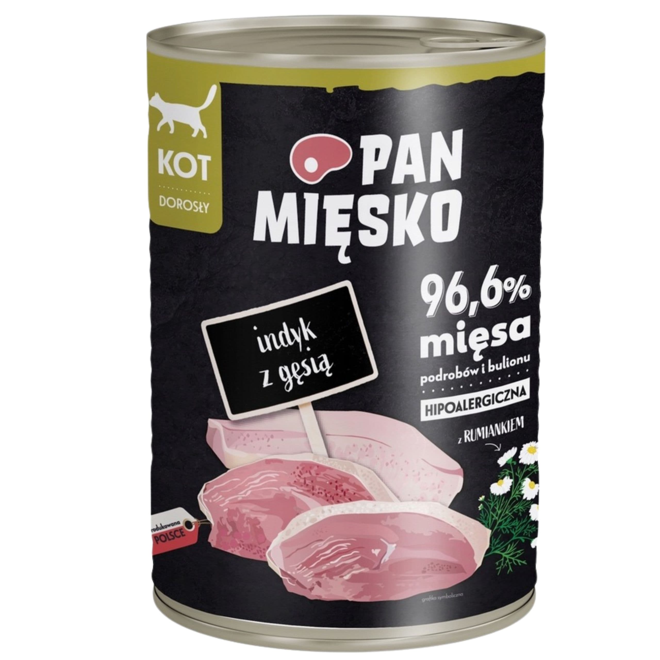 Karma mokra dla kota Indyk z gęsią Pan Mięsko Hipoalergiczna 400g alergia