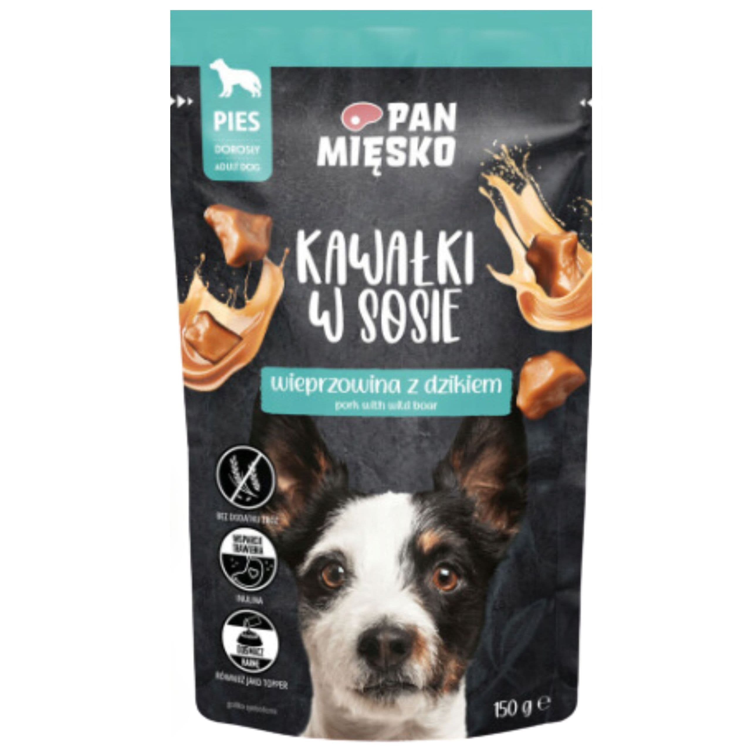 Mokra karma dla psa Kawałki mięsa Wieprzowina dzik Pan Mięsko 150g bez zbóż