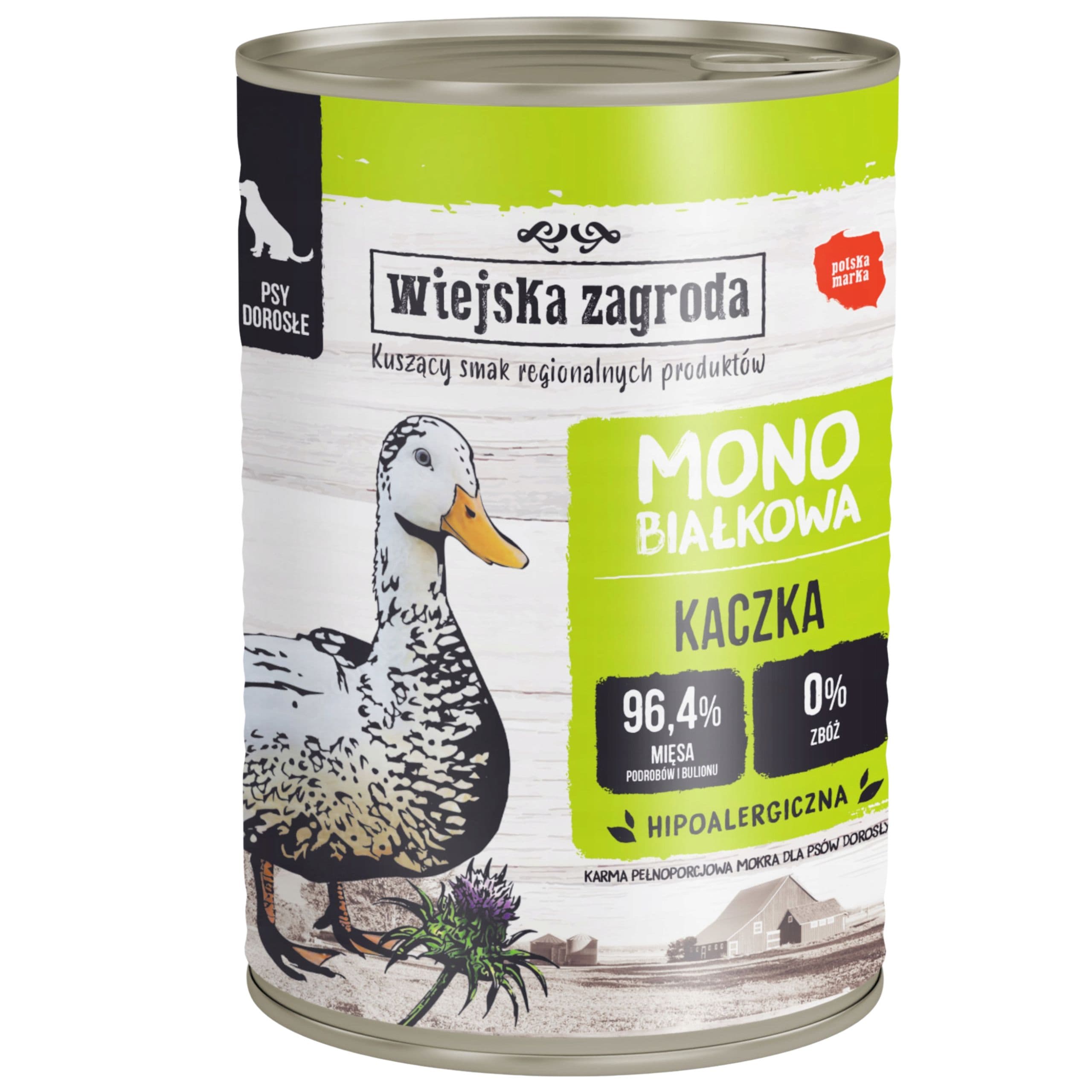 Mokra karma dla psa Monobiałkowa Kaczka 400g Wiejska Zagroda hipoalergiczna