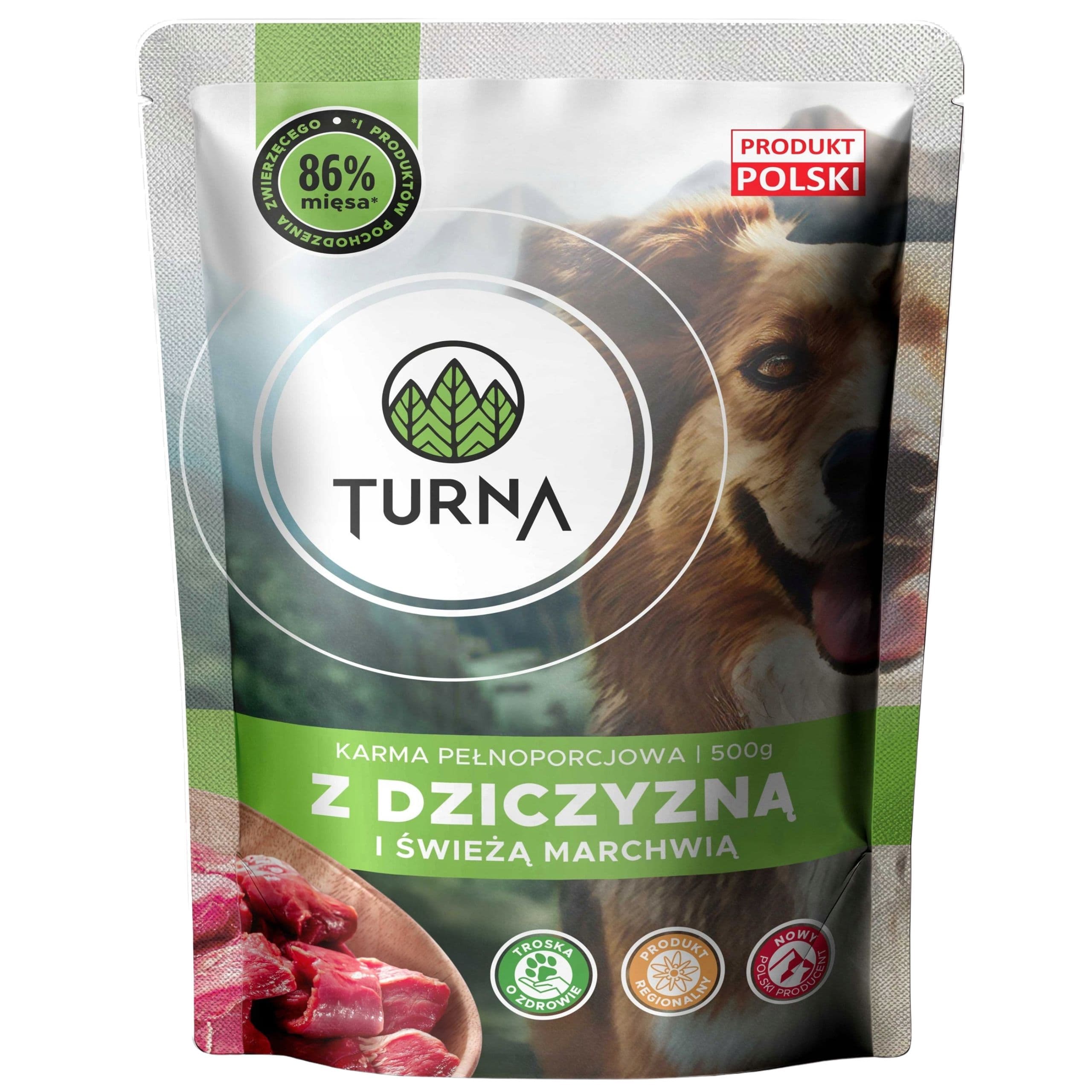 Mokra karma dla psa dziczyzna TURNA 500g odporność zdrowa skóra sierść psów