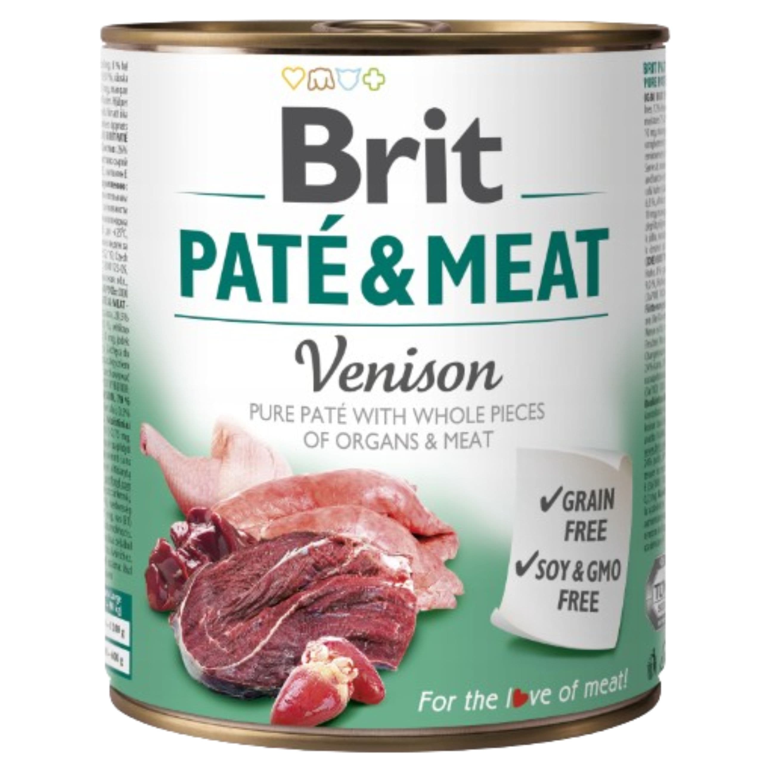 MOKRA KARMA DLA PSA Z DZICZYZNĄ BRIT PATE&MEAT VENISON 800G BEZZBOŻOWA