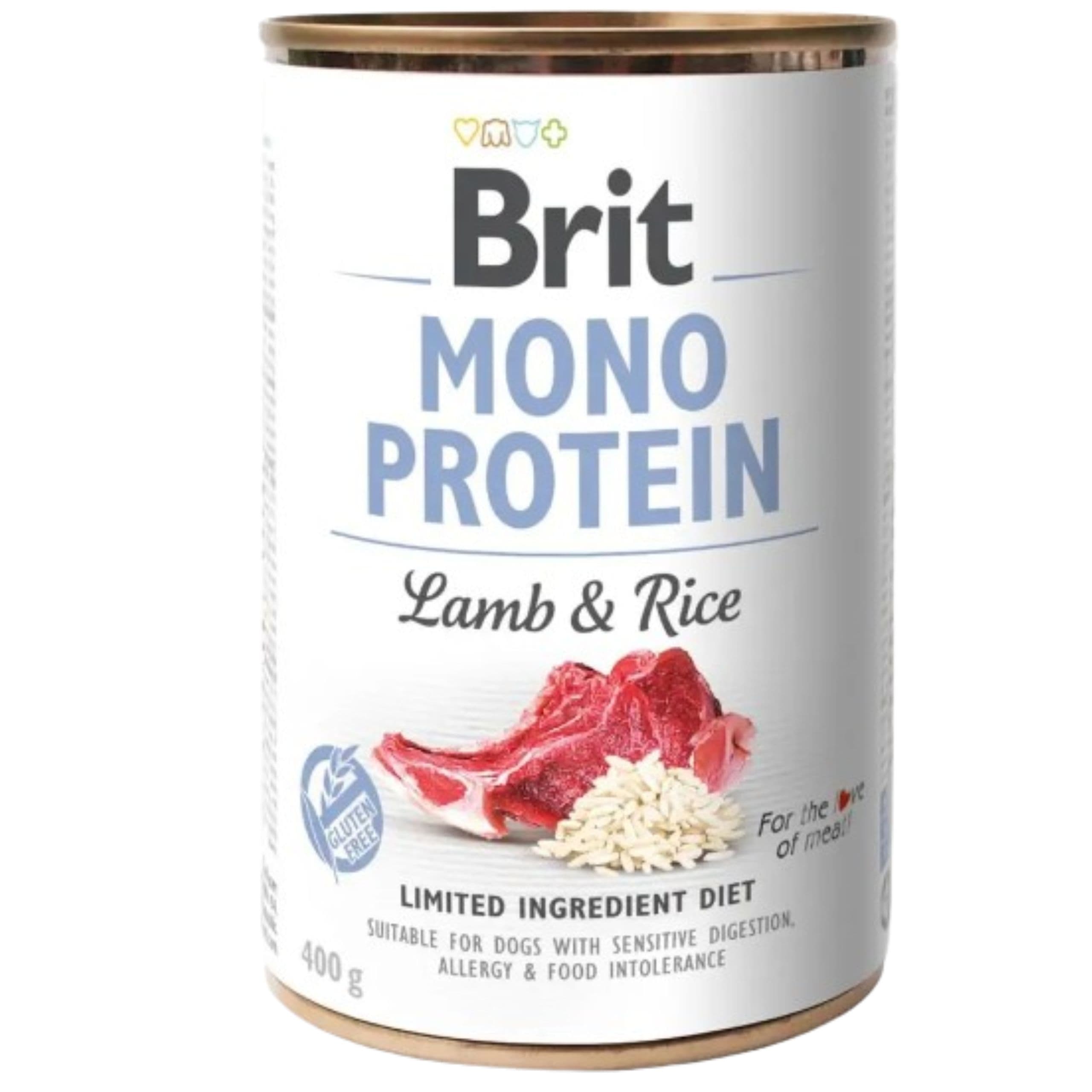 MOKRA KARMA DLA PSA BRIT MONO PROTEIN LAMB & RICE 400 G JAGNIĘCINA Z RYŻEM
