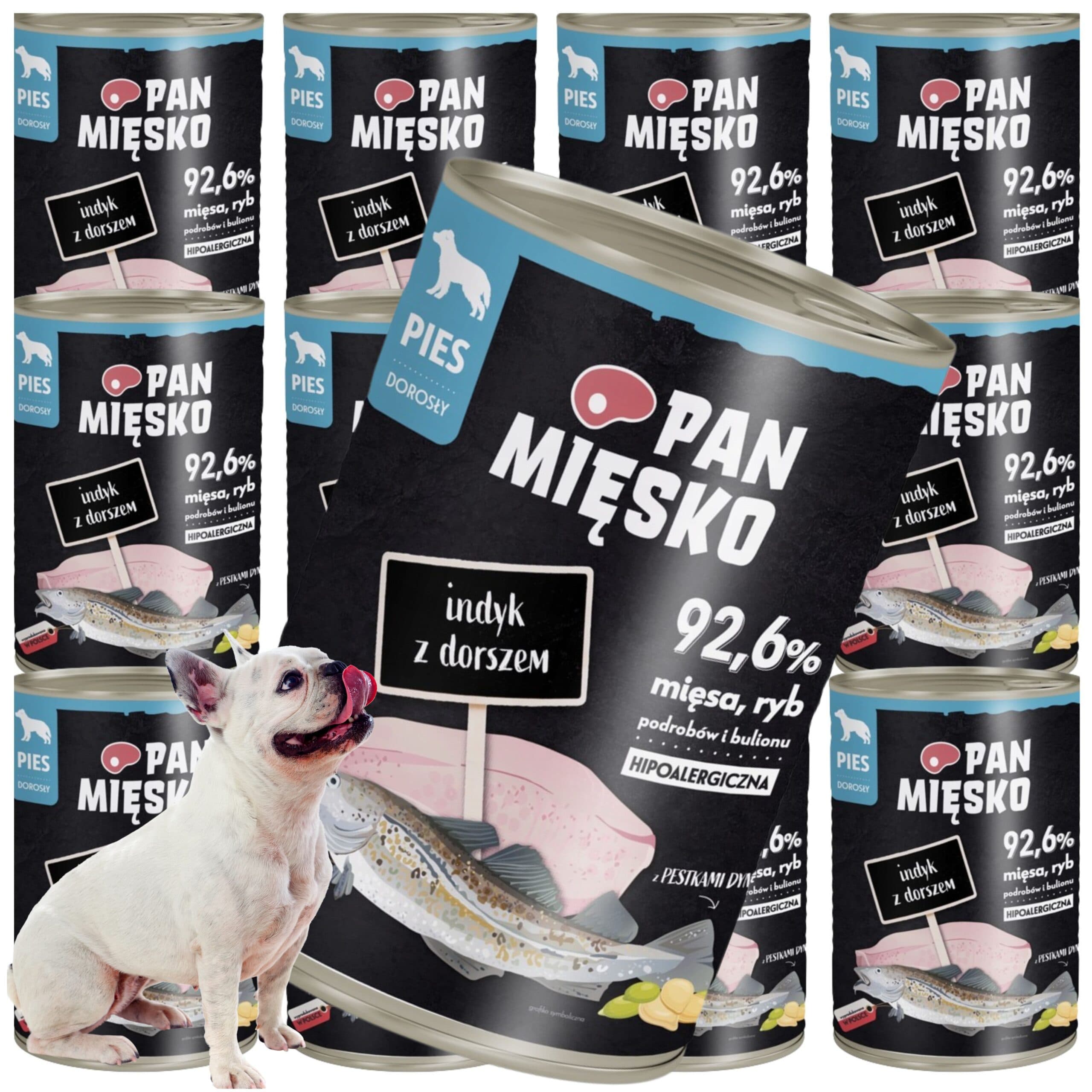 Mokra karma dla psa Indyk z dorszem Pan Mięsko hipoalergiczna premium 400g