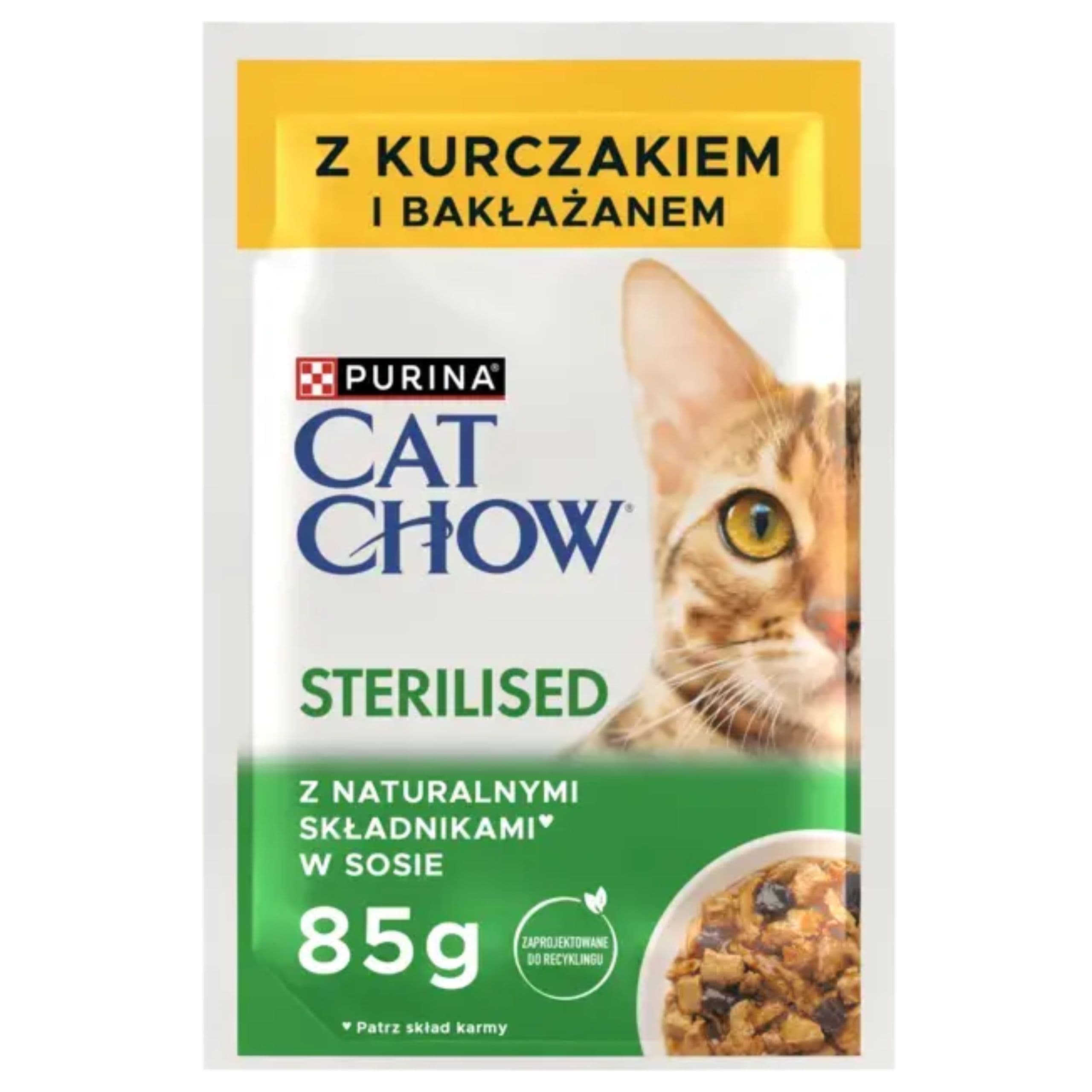 KARMA DLA KOTÓW STERYLIZOWANYCH PURINA CAT CHOW KURCZAK Z BAKŁAŻANEM 85 g