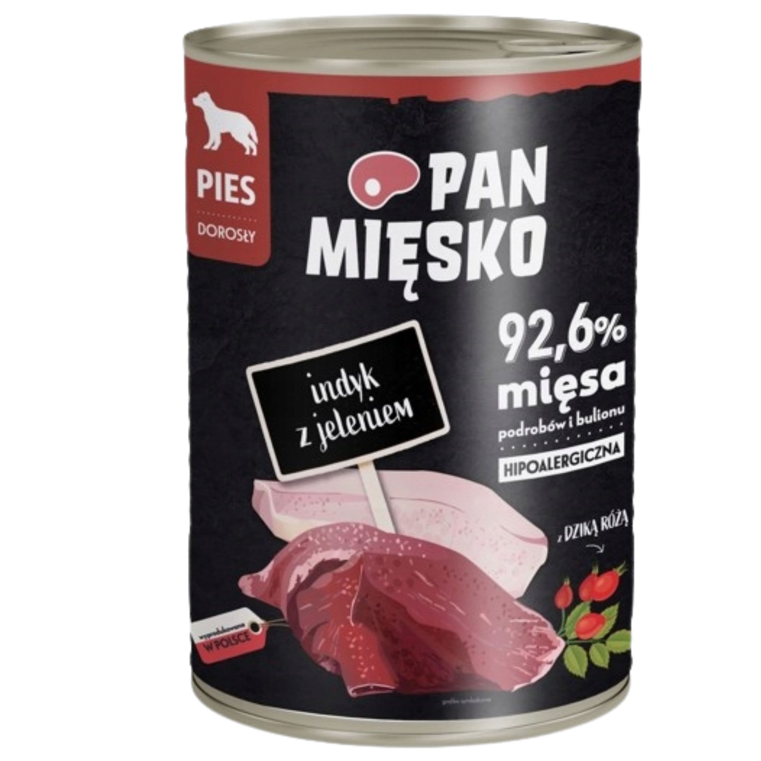 Mokra karma dla psa Indyk z jeleniem Pan Mięsko hipoalergiczna premium 400g