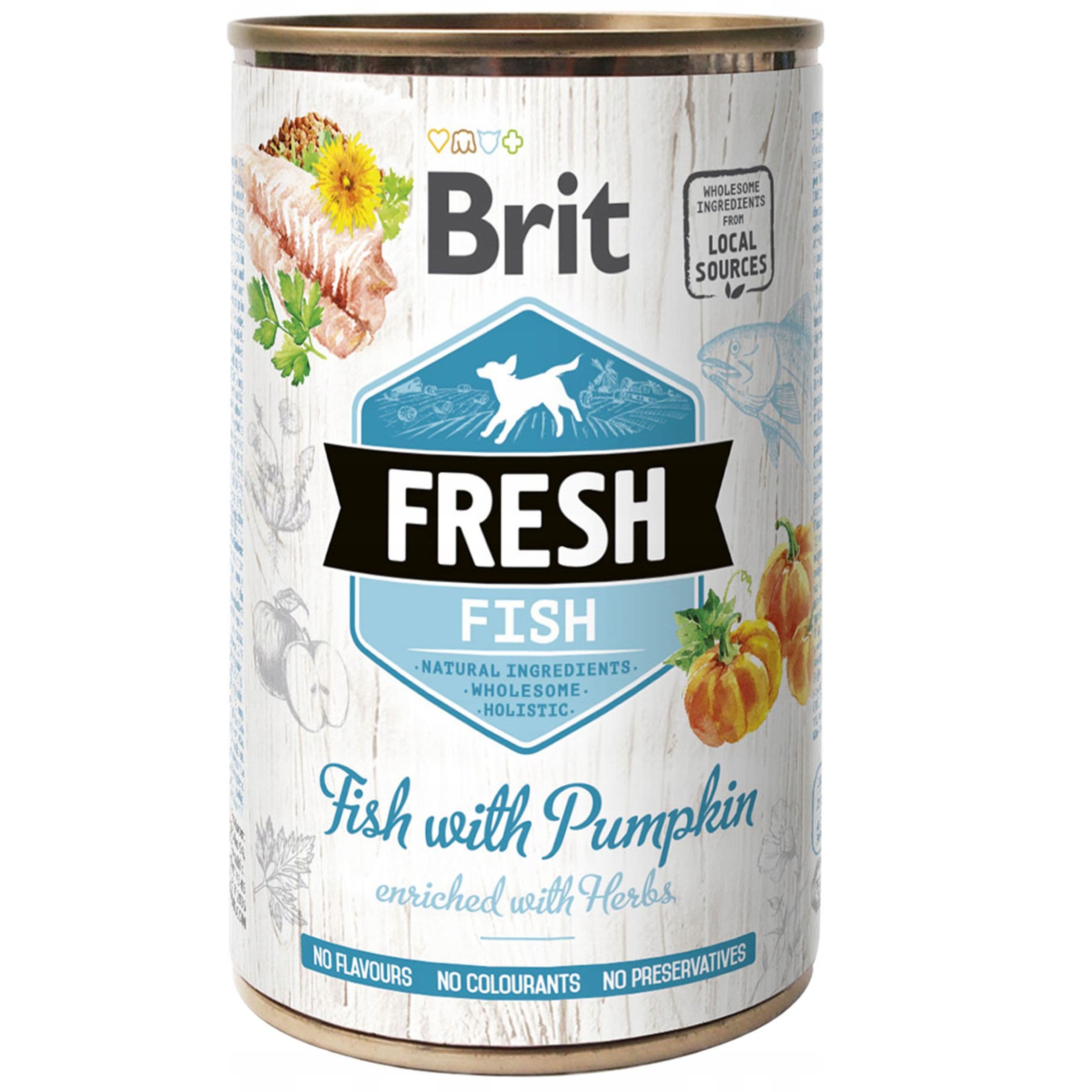 MOKRA KARMA DLA PSA BRIT FRESH 400G FISH & PUMPKIN RYBA Z DYNIĄ BEZ GLUTENU