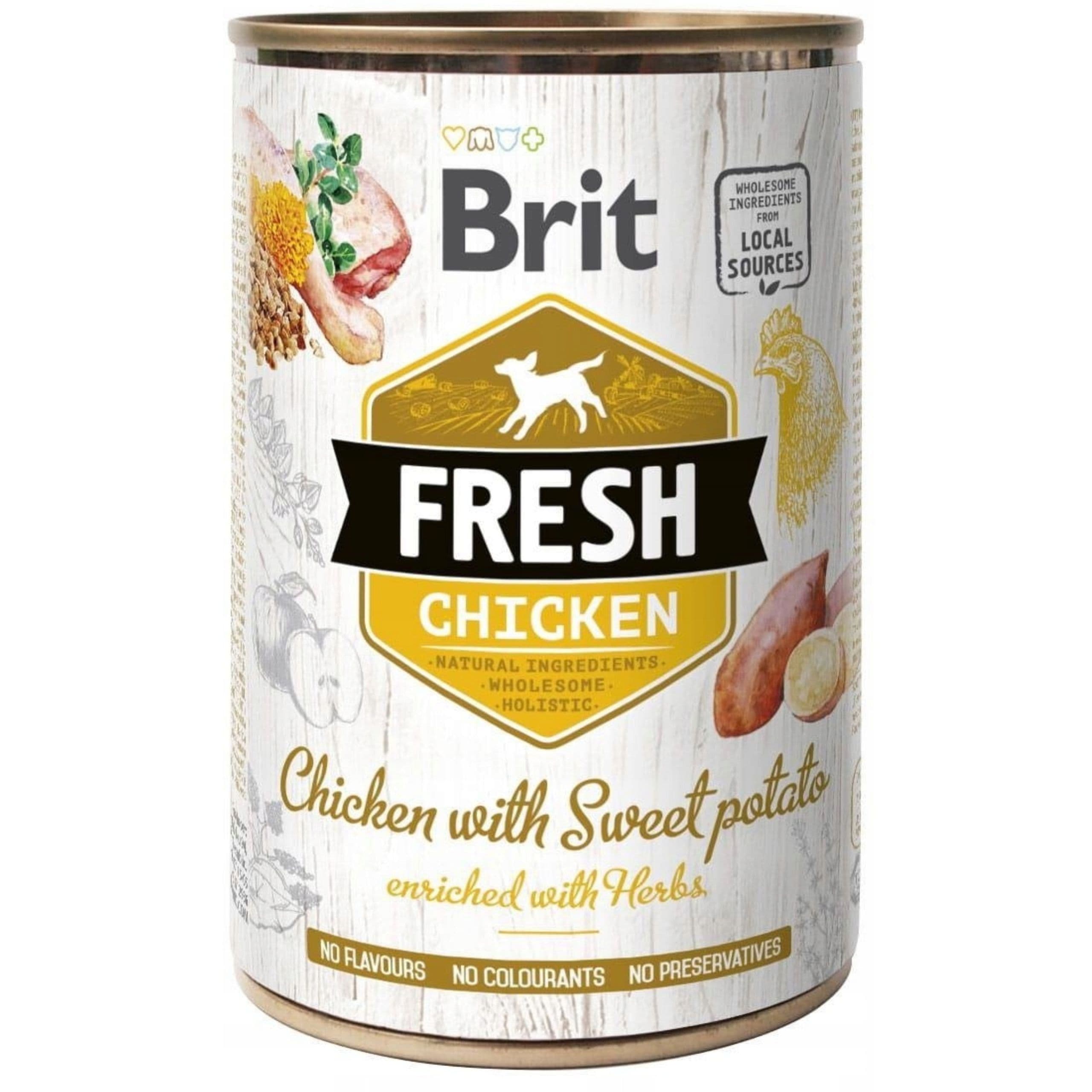 MOKRA KARMA DLA PSA KURCZAK I BATAT 400G BRIT FRESH CHICKEN SWEET POTATO