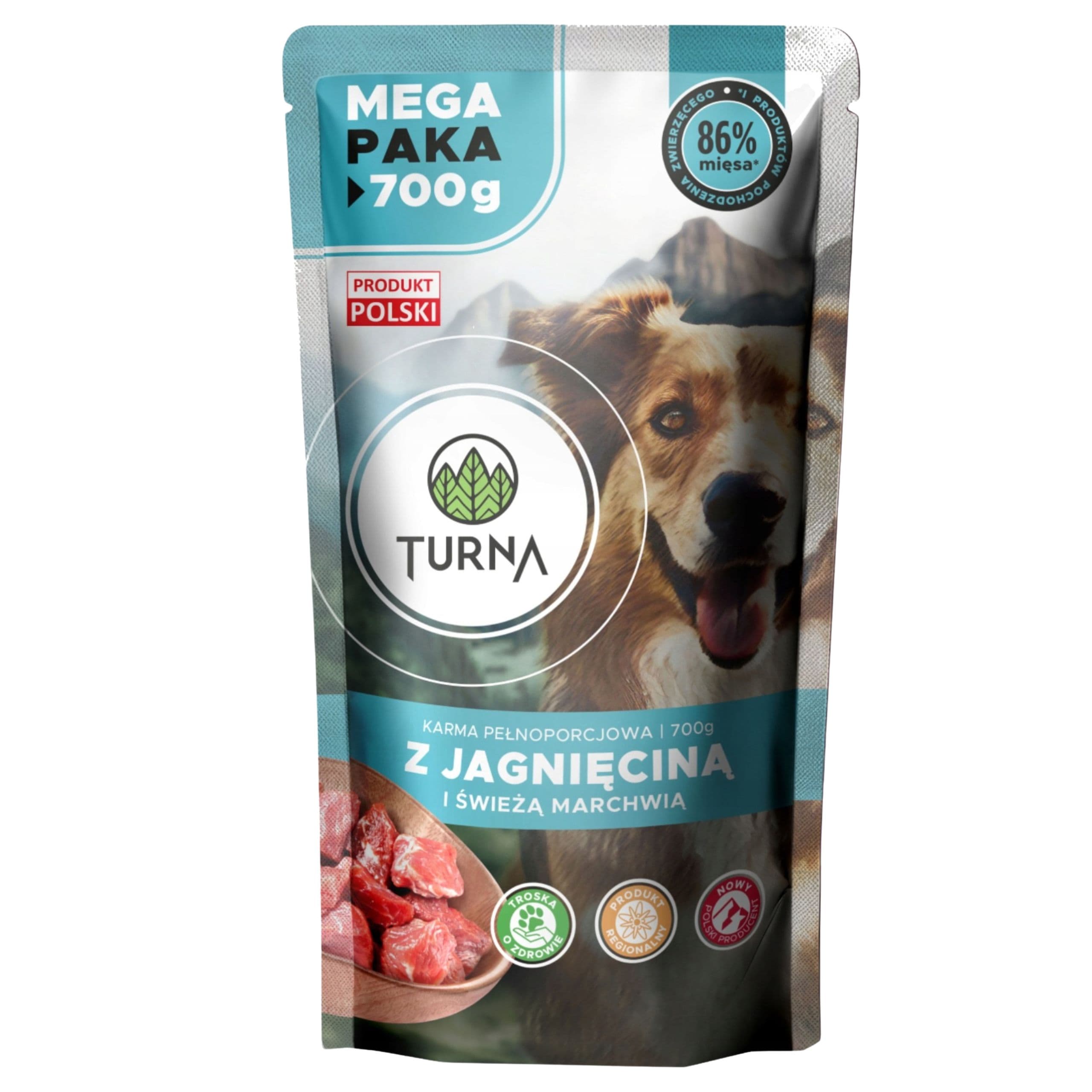 Mokra karma dla psa jagnięcina TURNA 700g alergia psów naturalny skład karm