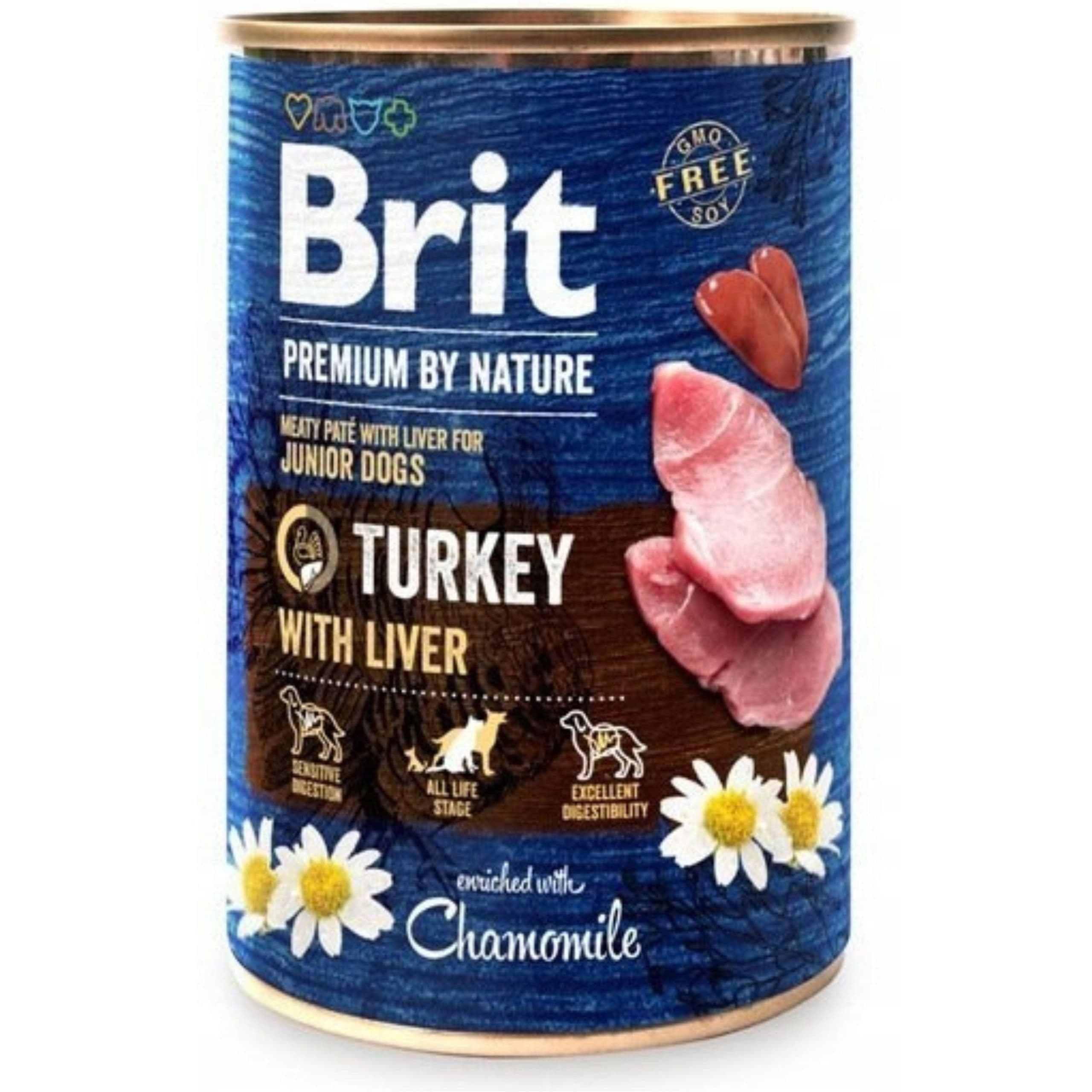 MOKRA KARMA DLA PSA INDYK WĄTRÓBKA BRIT PREMIUM BY NATURE 400G TURKEY&LIVER