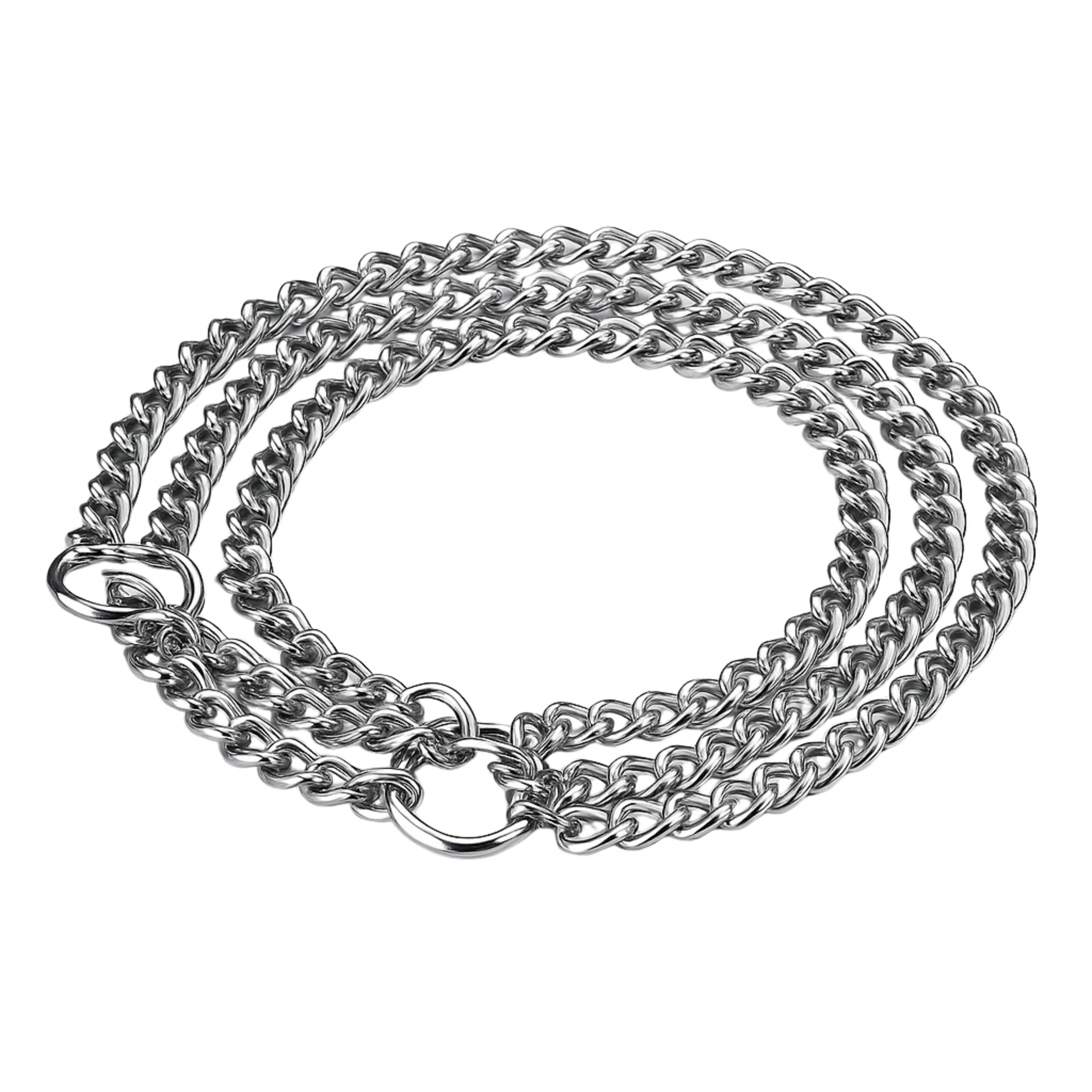 Mocna Obroża Zaciskowa Metalowa Łańcuszkowa 3 Rzędy dla Psa 45 cm Łańcuch