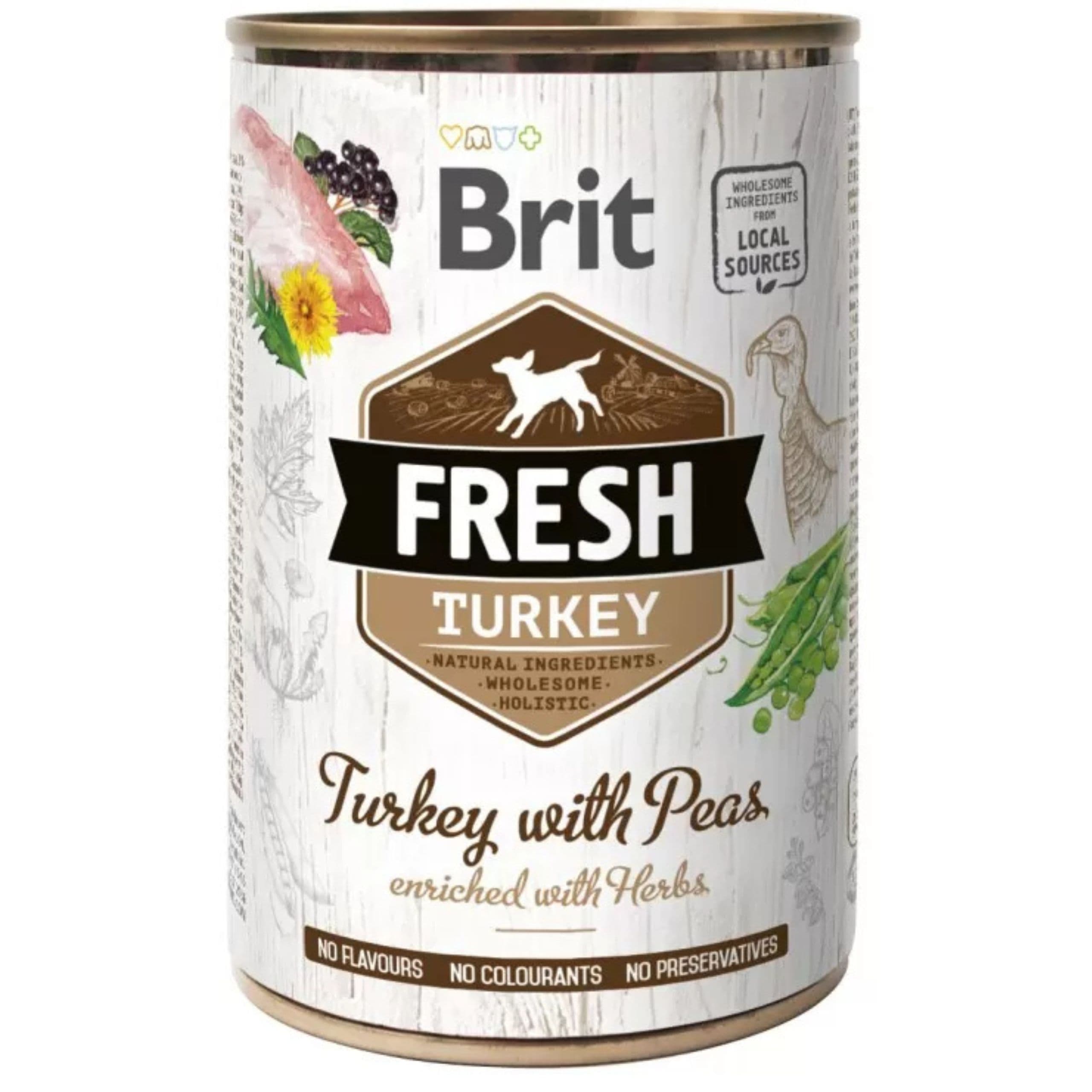 MOKRA KARMA DLA PSA BRIT FRESH 400G TURKEY & PEAS INDYK GROSZK BEZ GLUTENU